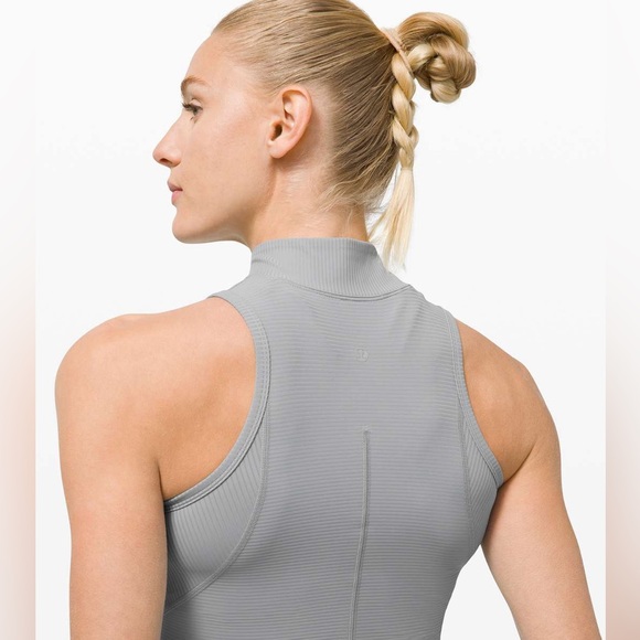 Lululemon Rib Zip-Front Cropped Run Tank Top - Picture 3 of 4